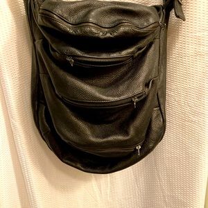 Obakki Black Lg buttery soft Leather Bag
